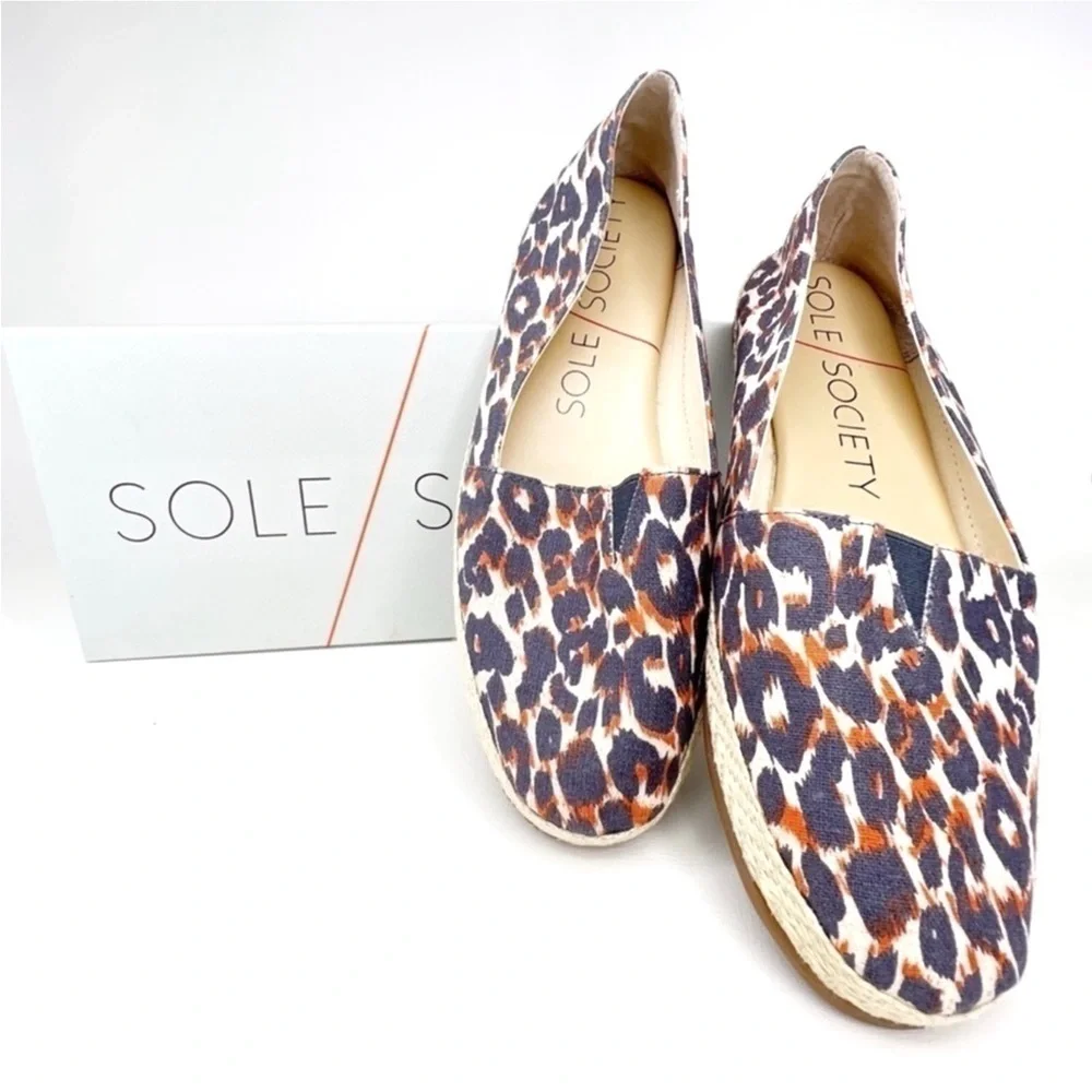 Sole Society Shoes “Xander” Leopard Print Espadrille Women’s Shoe Size 6 New NWT